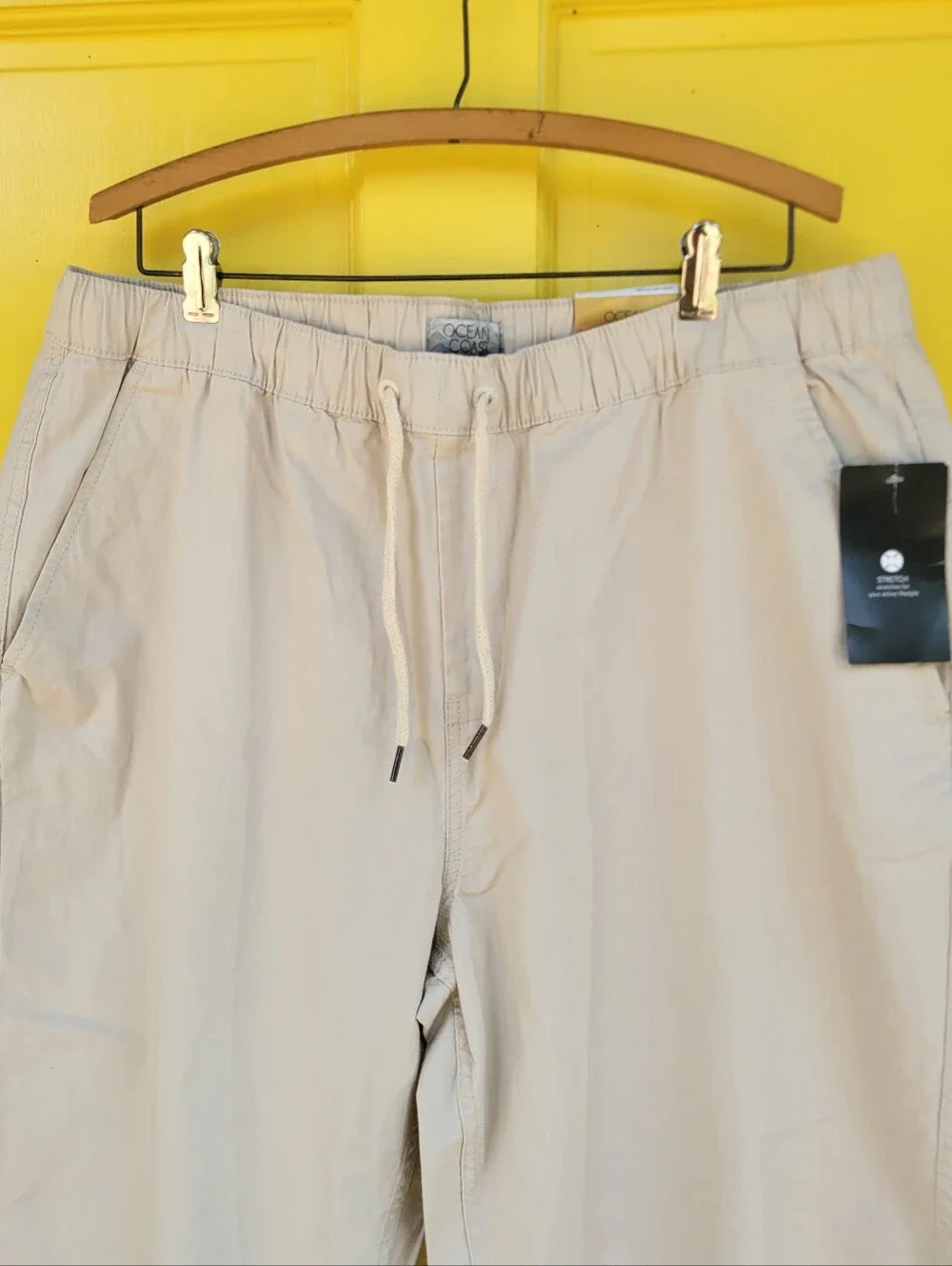 Ocean Coast Draw String Elastic Waist Cuffed Athleisure Nautical Large Pant